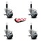Service Caster 3'' Thermoplastic Rubber Swivel 1'' Expanding Stem Caster Set with Brake, 4PK SCC-EX20S314-TPRB-TLB-1-4 - alternate 4